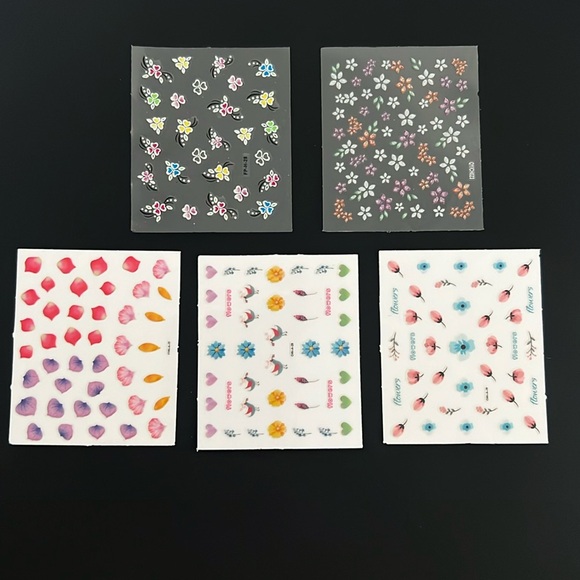 Other - 5 sheets of floral nail stickers